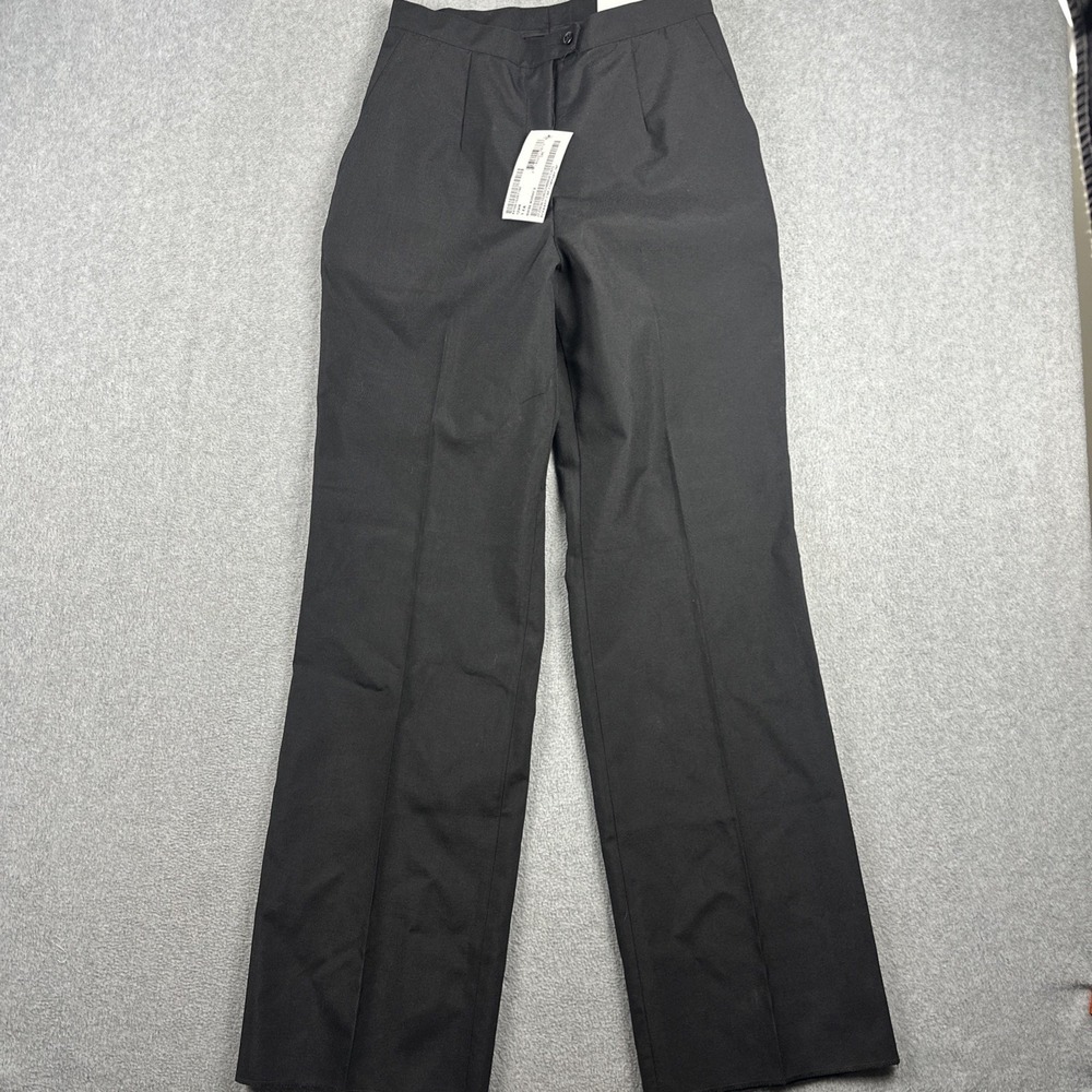 Bernard Pants Women 12WR (28x32) Black Pleated Trouser Uniform Work UNHEMMED NWT